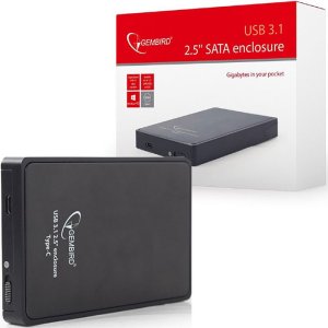 BOX ESTERNO 2.5" HDD SATA USB TYPE-C 3.1 EE2-U31S-1 PER HARD DISK COLORE NERO GEMBIRD BLISTER