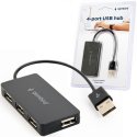 HUB 4 PORTE USB 2.0 UHB-U2P4-04 GEMBIRD CON VELOCITA' DI TRASFERIMENTO FINO A 480Mbps E CAVO LUNGHEZZA 15CM COLORE NERO BLISTER