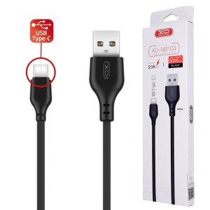 CAVO USB TYPE-C CON SUPPORTO DI RICARICA QUICK CHARGER (MAX 2.1A) - LUNGHEZZA 2 MT COLORE NERO XO NB103 BLISTER