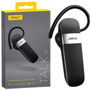 AURICOLARE BLUETOOTH 3.0 TALK 15 MULTIPOINT PER CONNETTERE 2 DISPOSITIVI SIMULTANEAMENTE COLORE NERO JABRA BLISTER