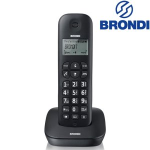CORDLESS CON IDENTIFICATIVO DEL CHIAMANTE, SVEGLIA E FUNZIONE ECO DECT COLORE NERO GALA BRONDI BLISTER