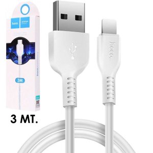 CAVO USB TYPE-C CON FLASH CHARGING (MAX 3A) - LUNGHEZZA 3 MT COLORE BIANCO X20 HOCO BLISTER