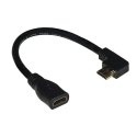 ADATTATORE HDMI (MASCHIO / FEMMINA) CON ANGOLO DI 90° VERSO SINISTRA LUNGHEZZA 15 CM CON CONNETTORI PLACCATI IN ORO LKCHD02 LINK