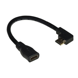 ADATTATORE HDMI (MASCHIO / FEMMINA) CON ANGOLO DI 90° VERSO SINISTRA LUNGHEZZA 15 CM CON CONNETTORI PLACCATI IN ORO LKCHD02 LINK