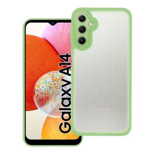 CUSTODIA per SAMSUNG GALAXY A14 - RIGIDA CON CORNICE IN TPU, PROTEZIONE FOTOCAMERE E DETTAGLI CROMATI COLORE VERDE