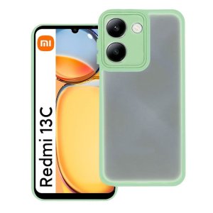 CUSTODIA per XIAOMI REDMI 13C (4G), C65 - RIGIDA CON CORNICE IN TPU, PROTEZIONE FOTOCAMERE E DETTAGLI CROMATI COLORE VERDE
