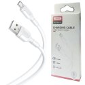 CAVO MICRO USB CON SUPPORTO DI RICARICA QUICK CHARGER (MAX 2.1A) - LUNGHEZZA 1 MT COLORE BIANCO XO NB212 BLISTER