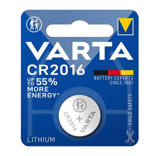 BATTERIA A BOTTONE AL LITIO 3V CR2016 BLISTER 1PZ VARTA