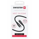 CAVO TYPE-C / TYPE-C CON SUPPORTO FAST CHARGING 60W (MAX 3A) in SILICONE SOFT LUNGHEZZA 1,5 MT COLORE NERO 71532010 SWISSTEN