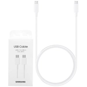 CAVO TYPE-C / TYPE-C (MAX 100W, 5A) ORIGINALE SAMSUNG EP-DX310JWEGEU LUNGHEZZA 1,8 MT COLORE BIANCO BLISTER