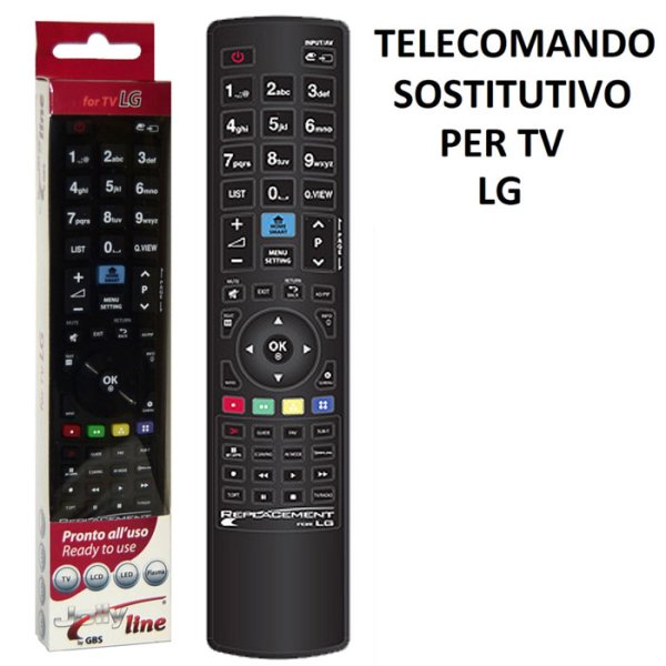 TELECOMANDO UNIVERSALE SOSTITUTIVO per TV LG PRONTO ALL'USO 01718 JOLLY LINE BY GBS COLORE NERO MADEFORYOU BLISTER