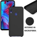CUSTODIA per XIAOMI REDMI NOTE 7, REDMI NOTE 7 PRO IN SILICONE CON EFFETTO SOFT TOUCH ED INTERNO IN MICROFIBRA COLORE NERO
