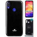 CUSTODIA per XIAOMI REDMI NOTE 7, REDMI NOTE 7 PRO IN GEL TPU SILICONE NERO LUCIDO ALTA QUALITA' MERCURY BLISTER