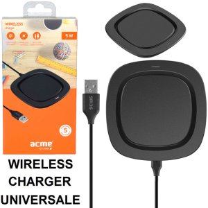 TRAVEL CASA WIRELESS 5W COMPATIBILE CON TUTTI I DISPOSITIVI DOTATI DI TECNOLOGIA QI CON INDICATORE LED COLORE NERO ACME BLISTER