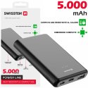 POWER BANK 5.000 mAh 10W CON 1 PORTA USB-A (OUT), 1 PORTA USB-C (IN) E 1 PORTA MICRO USB (IN) + CAVO USB-C/USB-C SWISSTEN