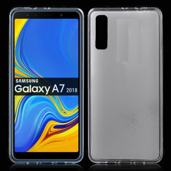 CUSTODIA per SAMSUNG GALAXY A7 2018 (SM-A750) IN GEL TPU SILICONE COLORE BIANCO TRASPARENTE