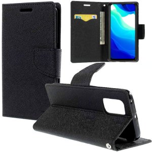 CUSTODIA per XIAOMI MI 10 LITE (5G) - FLIP ORIZZONTALE CON INTERNO IN TPU, PORTA CARTE E CHIUSURA MAGNETICA COLORE NERO