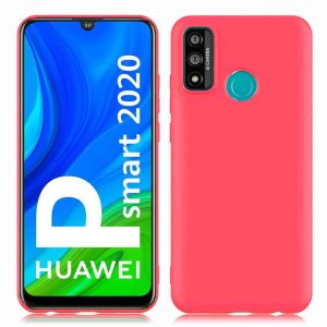 CUSTODIA per HUAWEI P SMART 2020 IN GEL TPU SILICONE SLIM COLORE ROSA PESCA SATINATO