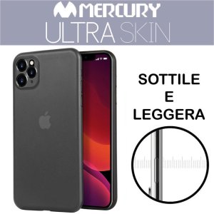 CUSTODIA per APPLE IPHONE 11 PRO (5.8") BACK RIGIDA ULTRA SLIM 0,3mm COLORE NERO-TRASPARENTE MERCURY BLISTER