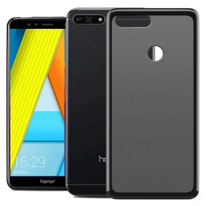 CUSTODIA per HUAWEI HONOR 7A, Y6 PRIME 2018, HONOR 7A PRO IN GEL TPU SILICONE COLORE NERO