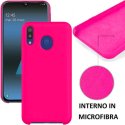 CUSTODIA per SAMSUNG GALAXY A40 (SM-A405) IN SILICONE CON EFFETTO SOFT TOUCH ED INTERNO IN MICROFIBRA COLORE FUCSIA