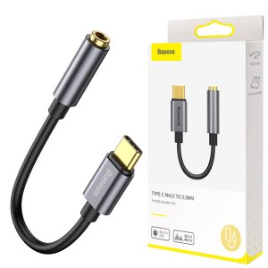 ADATTATORE DA TYPE-C A JACK 3,5mm per DISPOSITIVI CON CONNETTORE TYPE-C CON CAVO DA 9CM GRIGIO CATL54-0G BASEUS