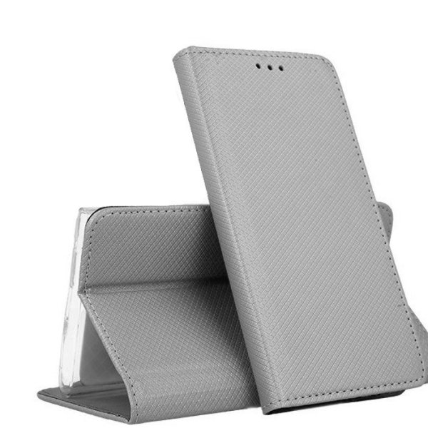 CUSTODIA per SAMSUNG GALAXY J7 (2017) - FLIP ORIZZONTALE CON CHIUSURA MAGNETICA INVISIBILE ED INTERNO IN TPU COLORE SILVER