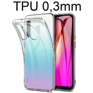 CUSTODIA per XIAOMI REDMI NOTE 8, NOTE 8 (2021) - IN GEL TPU SILICONE ULTRA SLIM 0,3mm TRASPARENTE