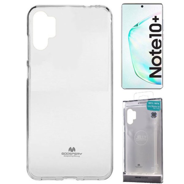 CUSTODIA per SAMSUNG GALAXY NOTE 10+ (N975), NOTE 10+ 5G (N976) IN GEL TPU SILICONE TRASPARENTE MERCURY