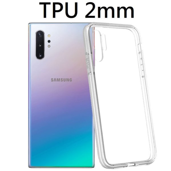 CUSTODIA per SAMSUNG GALAXY NOTE 10+ (N975), NOTE 10+ 5G (N976) IN GEL TPU SILICONE 2mm TRASPARENTE CON CORNICE BIANCO OPACO