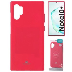 CUSTODIA per SAMSUNG GALAXY NOTE 10+ (N975), NOTE 10+ 5G (N976) IN GEL TPU SILICONE FUCSIA LUCIDO CON GLITTER MERCURY