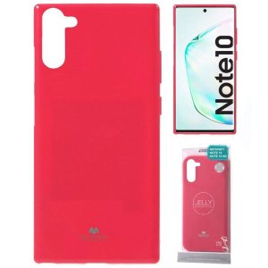 CUSTODIA per SAMSUNG GALAXY NOTE 10 (N970), NOTE 10 5G (N971) IN GEL TPU SILICONE FUCSIA LUCIDO CON GLITTER MERCURY