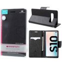 CUSTODIA per SAMSUNG GALAXY S10 (SM-G973) - FLIP ORIZZONTALE CON STAND E INTERNO IN TPU SILICONE COLORE NERO