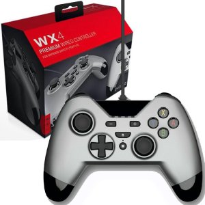 JOYSTICK CON FILO USB PER PLAYSTATION 3, NINTENDO SWITCH E PC COLORE TITANIO WX4 GIOTECK BLISTER