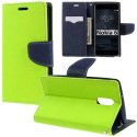 CUSTODIA per NOKIA 6 - FLIP ORIZZONTALE CON INTERNO IN TPU, STAND, PORTA CARTE E CHIUSURA MAGNETICA COLORE VERDE