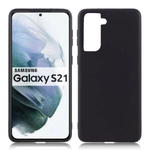 CUSTODIA per SAMSUNG GALAXY S21 5G (SM-G991B), GALAXY S21 5G DUAL SIM IN GEL TPU SILICONE SLIM COLORE NERO SATINATO