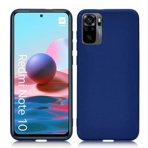 CUSTODIA per XIAOMI REDMI NOTE 10 (4G), NOTE 10s IN GEL TPU SILICONE SLIM COLORE BLU SATINATO
