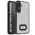 CUSTODIA per SAMSUNG GALAXY A26 (5G) TRASPARENTE IN TPU A 360° (COMPRESE FOTOCAMERE) CON DETTAGLI CROMATI NERI