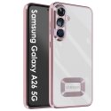 CUSTODIA per SAMSUNG GALAXY A26 (5G) TRASPARENTE IN TPU A 360° (COMPRESE FOTOCAMERE) CON DETTAGLI CROMATI ROSA