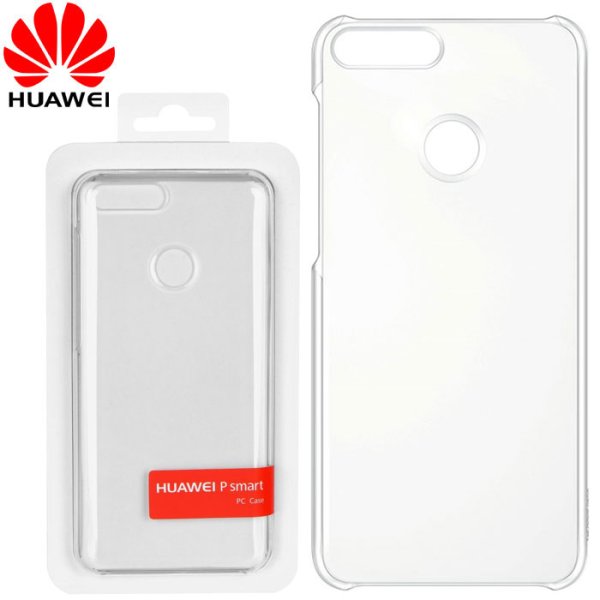 CUSTODIA ORIGINALE per HUAWEI P SMART, ENJOY 7S - BACK CASE POSTERIORE RIGIDA TRASPARENTE BLISTER