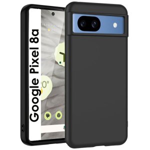 CUSTODIA per GOOGLE PIXEL 8a IN GEL TPU SILICONE SLIM COLORE NERO SATINATO