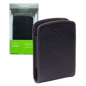 CUSTODIA ORIGINALE IN PELLE BLACKBERRY HDW-24206-001 per 8520 CURVE, 9020, 9700 BOLD COLORE NERO BLISTER
