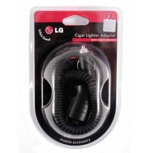 CARICATORE AUTO per LG KG800, KP235, KF310 CON CAVO A SPIRALE COLORE NERO CLA120 LG ORIGINALE IN BLISTER SEGUE COMPATIBILITA'..