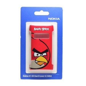 CUSTODIA BACK RIGIDA ORIGINALE CC-5004 per NOKIA X7-00 COLORE ROSSO CON FANTASIA ANGRY BIRDS BLISTER