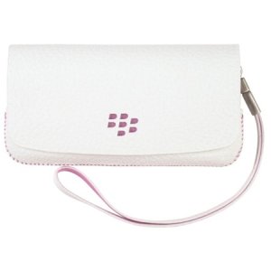 CUSTODIA IN PELLE ORIGINALE BLACKBERRY ASY-29559-002 CON SPECCHIO INTERNO per PEARL 3G 9100, 9105 COLORE BIANCO E ROSA BLISTER
