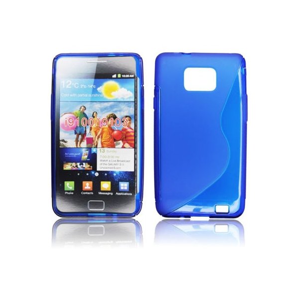 CUSTODIA GEL TPU SILICONE DOUBLE per SAMSUNG I9100 Galaxy S II, I9105 Galaxy S II Plus COLORE BLU