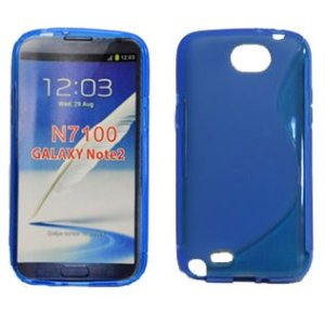 CUSTODIA GEL TPU SILICONE DOUBLE per SAMSUNG N7100 NOTE2, N7105 COLORE BLU