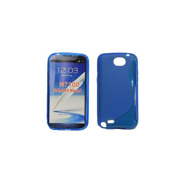 CUSTODIA GEL TPU SILICONE DOUBLE per SAMSUNG N7100 NOTE2, N7105 COLORE BLU